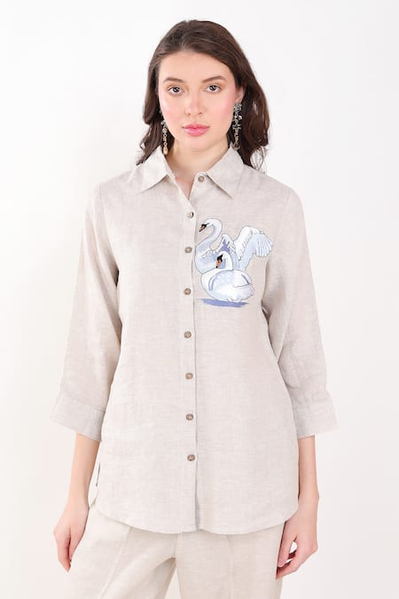 Buy Linen Bloom Beige Linen Straight Pant Online at Aza Fashions Buy_Linen Bloom_Beige Linen Straight Pant _Online_at_Aza_Fashions