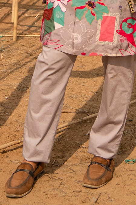 Soniya G_Multi Color Silk, Cotton Beads, Sequins, Abstract Floral Print Bundi And Kurta Set _Online_at_Aza_Fashions