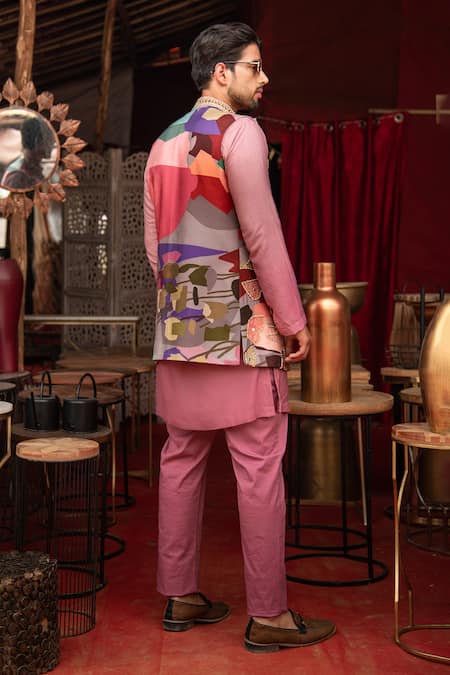 Soniya G Abstract Floral Printed Bundi Kurta Set 