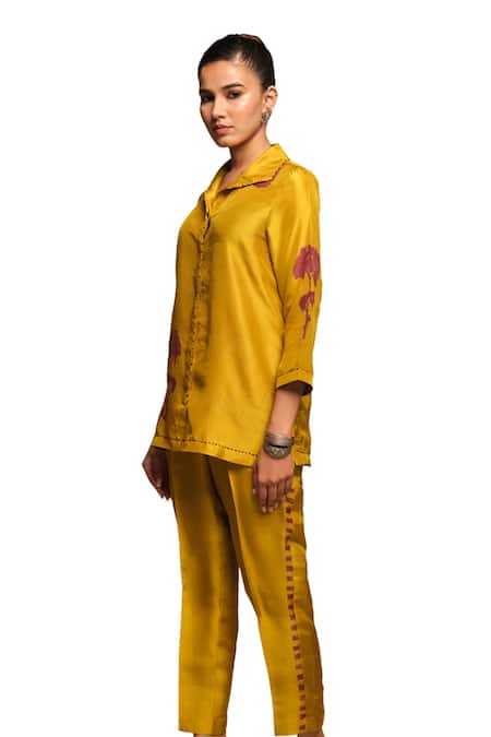 Avni Bhuva Doki Fleur Art Print Shirt With Pant 