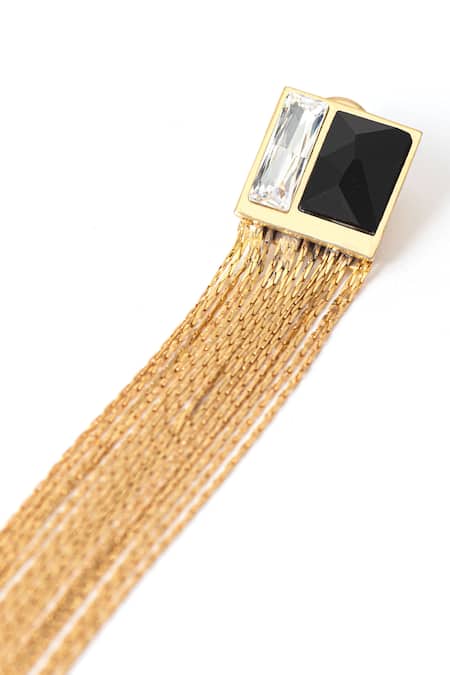 Voyce Jewellery Fusion Crystal Embellished Tassel Earrings 