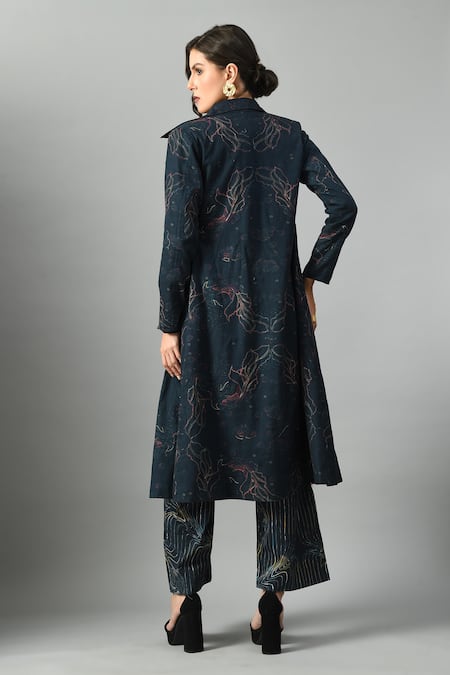 Fishcanfly Alice In Wondersea Printed Trenchcoat Set 