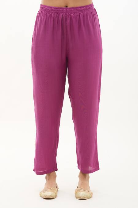 Samyukta Singhania_Pink Tissue, Silk, Organza Sequins, Zari, Floral Bloom Pattern Kurta Pant Set_at_Aza_Fashions