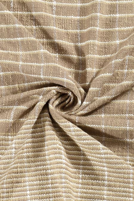 Shop_Design Gaatha_Beige 100% Cotton Print Stripe Pattern Bed Cover _Online_at_Aza_Fashions