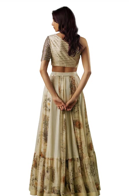 Buy Breathe By Aakanksha Singh Ivory Brocade, Georgette Sequins One Cassandra Printed Textured Lehenga Set Online at Aza Fashions Buy_Breathe By Aakanksha Singh_Ivory Brocade, Georgette Sequins One Cassandra Printed Textured Lehenga Set _Online_at_Aza_Fashions