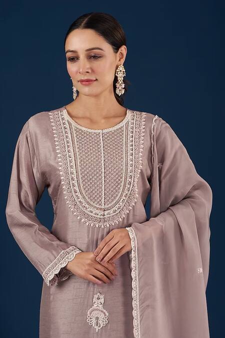 Buy BAIDEHI Beige Georgette, Organza Pearls, Zari, Straight Antique Kurta And Sharara Set Online at Aza Fashions Buy_BAIDEHI_Beige Georgette, Organza Pearls, Zari, Straight Antique Kurta And Sharara Set_Online_at_Aza_Fashions