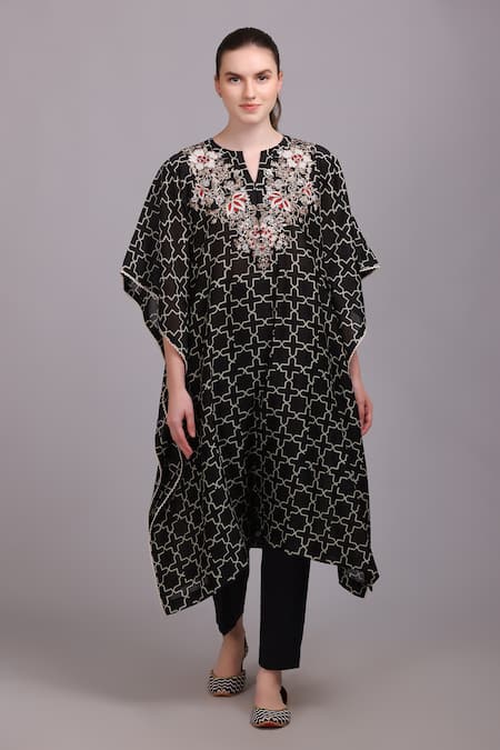 Suvastram Geometric Print Kaftan Pant Set 