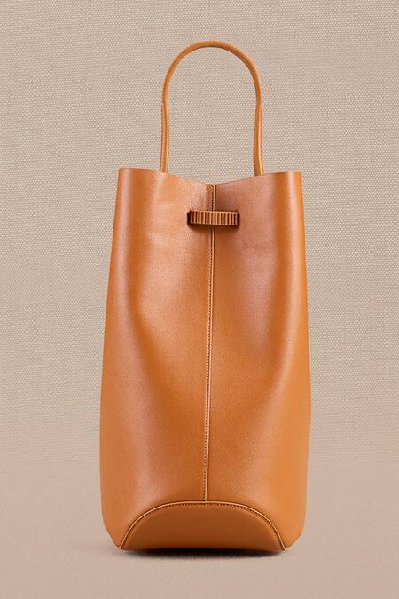 Buy Ampm Brown Cut Work Maira Bucket Bag Buy_Ampm_Brown Cut Work Maira Bucket Bag