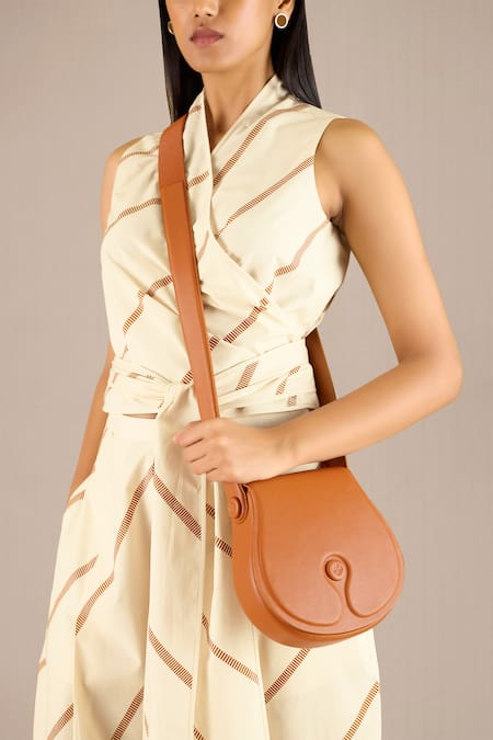 Ampm_Brown Aikya Crossbody Bag_Online_at_Aza_Fashions