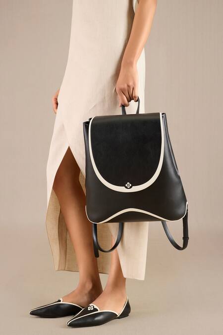 Buy Ampm Black Colorblocked Faux Leather Backpack Online at Aza Fashions Buy_Ampm_Black Colorblocked Faux Leather Backpack_Online_at_Aza_Fashions