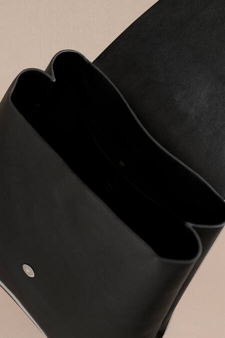 Shop Ampm Black Colorblocked Faux Leather Backpack Shop_Ampm_Black Colorblocked Faux Leather Backpack