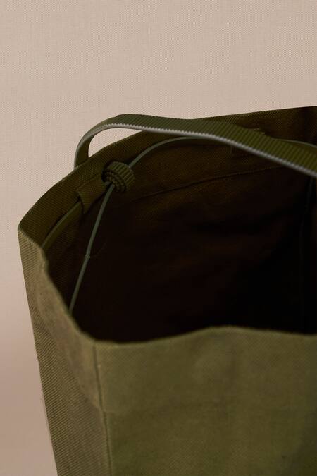 Shop Ampm Green Bibi Tote Bag Online at Aza Fashions Shop_Ampm_Green Bibi Tote Bag_Online_at_Aza_Fashions