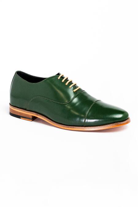Aniket Gupta Green Bottle Lace Tie-up Formal Shoes Online at Aza Fashions Aniket Gupta_Green Bottle Lace Tie-up Formal Shoes_Online_at_Aza_Fashions