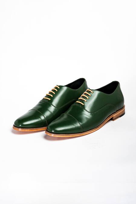 Buy Aniket Gupta Green Bottle Lace Tie-up Formal Shoes Online at Aza Fashions Buy_Aniket Gupta_Green Bottle Lace Tie-up Formal Shoes_Online_at_Aza_Fashions