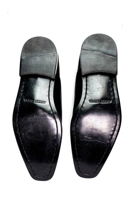 Buy_Aniket Gupta_Black Sagir Leather Formal Shoes _Online_at_Aza_Fashions