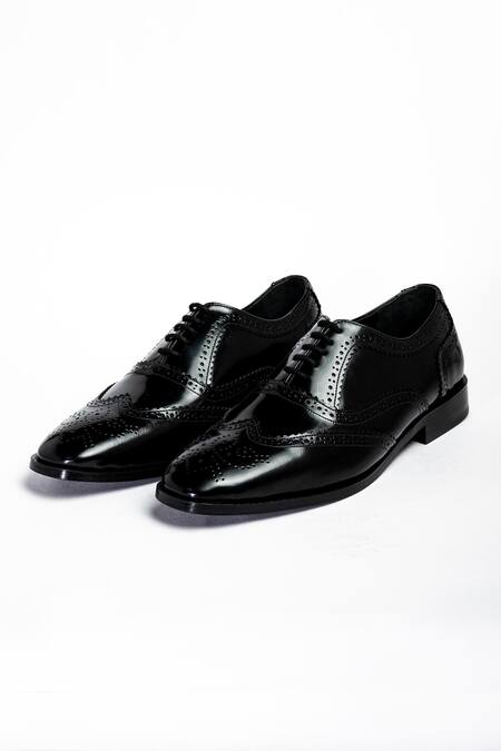 Shop_Aniket Gupta_Black Tango Leather Formal Shoes _at_Aza_Fashions