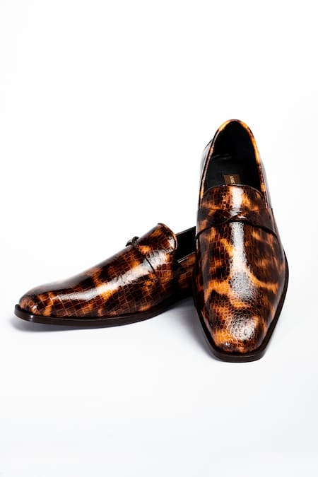 Buy Brown Scales Twist Pattern Shoes For Men by ANIKET GUPTA Online at ...