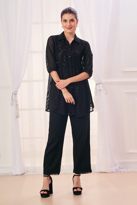 Taroob Safari Embroidered Shirt & Pant Set 