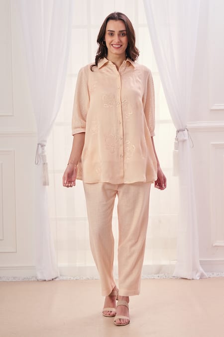 Taroob Floral Embroidered Shirt & Pant Set 