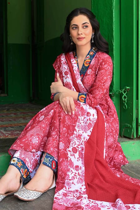 Nuhh Florette Print Anarkali Set 