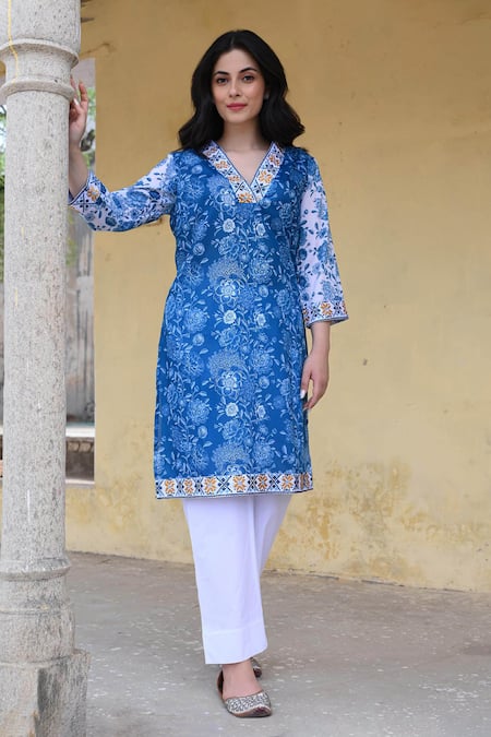 Nuhh Flora Print Kurta Set 