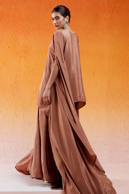 Buy Redpine Designs Brown Crepe, Viscose Cut Work, Sequins Hand Embroidered Kurta And Sharara Set Online at Aza Fashions Buy_Redpine Designs_Brown Crepe, Viscose Cut Work, Sequins Hand Embroidered Kurta And Sharara Set _Online_at_Aza_Fashions