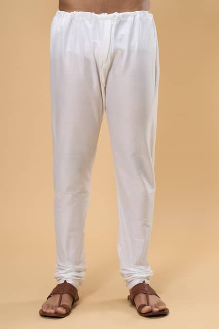 Arihant Rai Sinha_Blue Velvet, Chanderi Sequins, Embroidery Kurta And Churidar Set _Online_at_Aza_Fashions