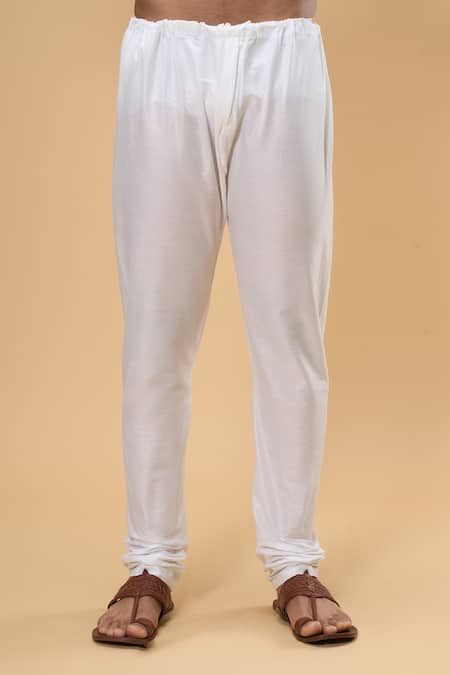 Buy_Arihant Rai Sinha_Blue Silk, Chanderi Silk, Chiffon Thread Placement Work Kurta And Churidar Set _Online_at_Aza_Fashions