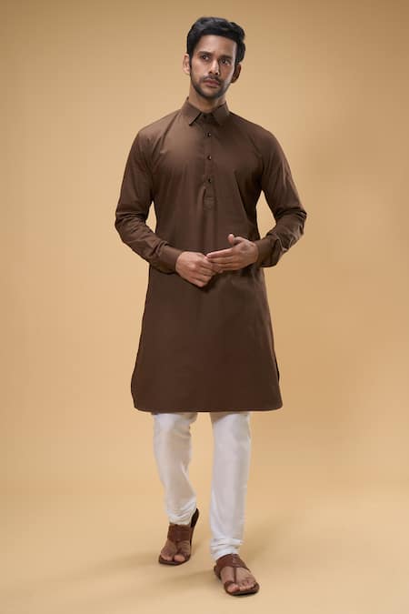 Arihant Rai Sinha Brown Soft Cotton Solid Kurta