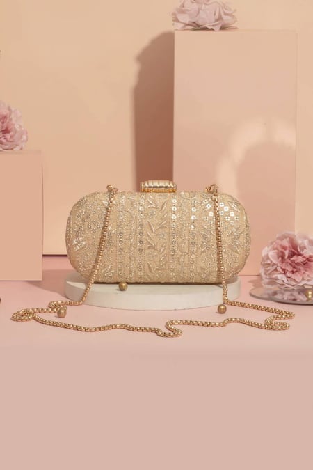 Amyra Mirai Embroidered Clutch With Detachable Sling 
