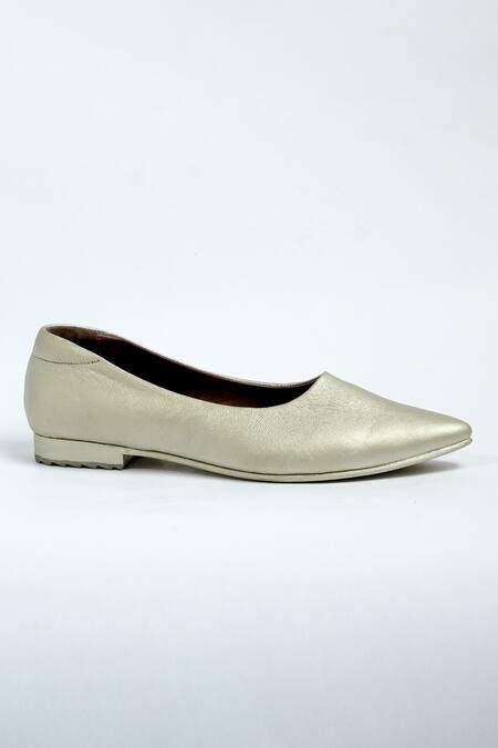 Aniket Gupta_Gold Solid Designer Mules _Online_at_Aza_Fashions