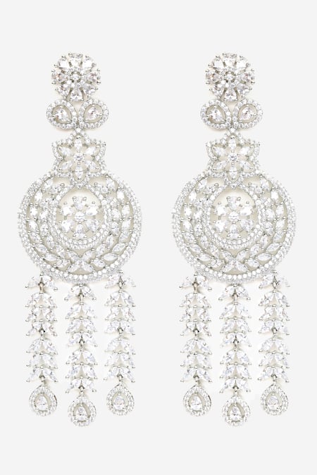 Khushi Jewels Cubic Zirconia Diamond Work Dangler Earrings 
