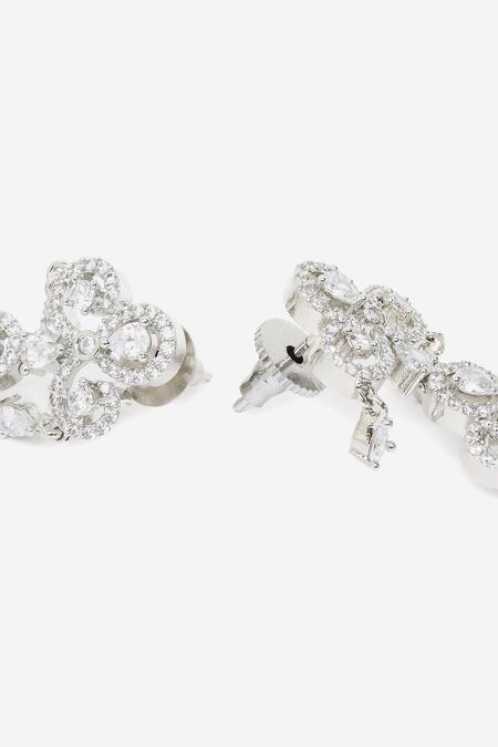 Buy_Khushi Jewels_White Crystals Cubic Zirconia Diamond Embellished Jhumka Long Earrings _Online_at_Aza_Fashions