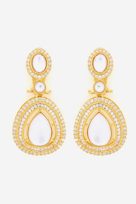Khushi Jewels Kundan Embellished Dangler Earrings 