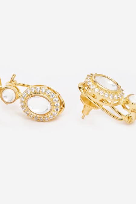 Buy Khushi Jewels White Imitation Diamonds Kundan Embellished Dangler Earrings Online at Aza Fashions Buy_Khushi Jewels_White Imitation Diamonds Kundan Embellished Dangler Earrings _Online_at_Aza_Fashions