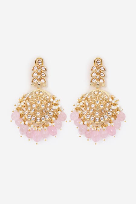Khushi Jewels Bead Drops Embellished Chandbali Earrings 