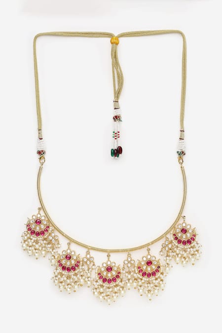 Khushi Jewels Kundan Embellished Choker Necklace Set 