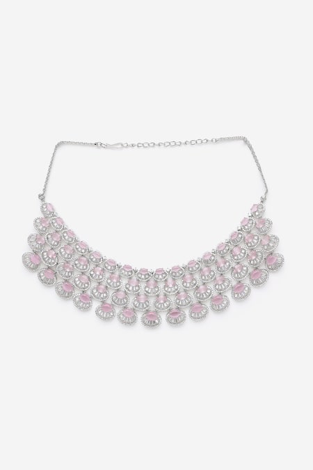 Khushi Jewels Diamond Stone Embellished Choker Necklace Set 