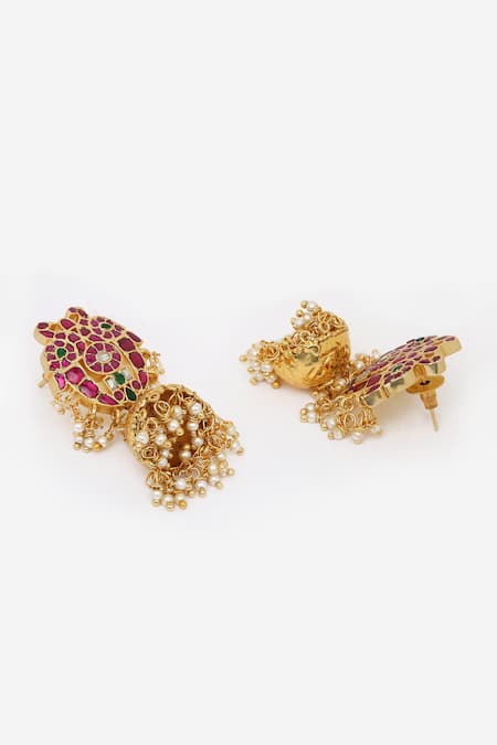 Buy Khushi Jewels Red Mirrors, Stones, Metallic Thread Moti Embellished Long Pendant Necklace Set Online at Aza Fashions Buy_Khushi Jewels_Red Mirrors, Stones, Metallic Thread Moti Embellished Long Pendant Necklace Set _Online_at_Aza_Fashions