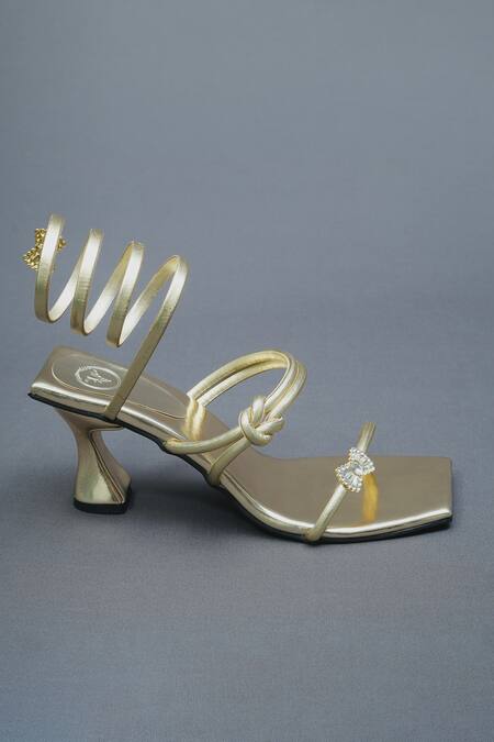 Sana K luxurious Footwear Gold Rhinestones, Brooches Crystal Butterfly Embellished Gun Metal Heels Online at Aza Fashions Sana K luxurious Footwear_Gold Rhinestones, Brooches Crystal Butterfly Embellished Gun Metal Heels _Online_at_Aza_Fashions