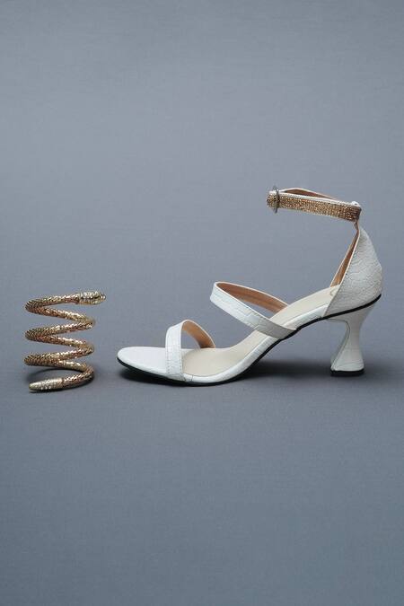 Buy Sana K luxurious Footwear White Rhinestones Spring Crocodile Skin Textured Heels Set Online at Aza Fashions Buy_Sana K luxurious Footwear_White Rhinestones Spring Crocodile Skin Textured Heels Set _Online_at_Aza_Fashions