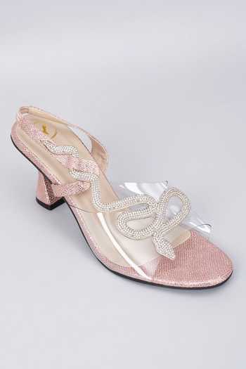 Buy Sana K luxurious Footwear Rose Gold Rhinestones Embellished Snake Heels Online at Aza Fashions Buy_Sana K luxurious Footwear_Rose Gold Rhinestones Embellished Snake Heels_Online_at_Aza_Fashions