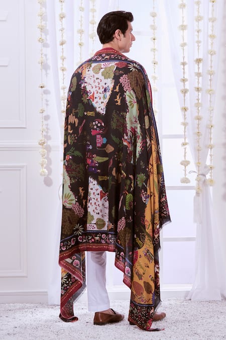 Taroob Vintage Shikardar Kalamkari Print Shawl 