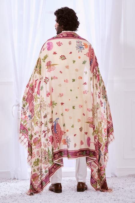 Taroob Heritage Kalamkaru Embroidered Shawl 