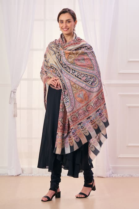 Taroob Paisley Embroidered Shawl 