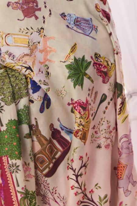 Buy Taroob Beige Shikardar Kalamkari Shawl Online at Aza Fashions Buy_Taroob_Beige Shikardar Kalamkari Shawl_Online_at_Aza_Fashions