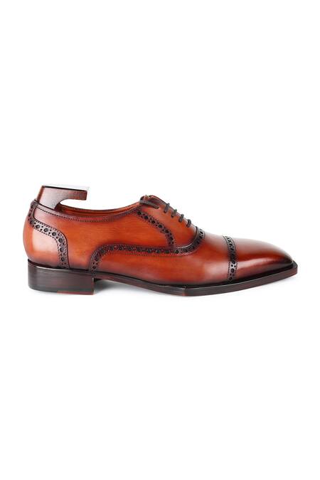 Buy Fellmonger Brown Patina Brogue Pattern Cutwork Captoe Oxfords Online at Aza Fashions Buy_Fellmonger_Brown Patina Brogue Pattern Cutwork Captoe Oxfords _Online_at_Aza_Fashions