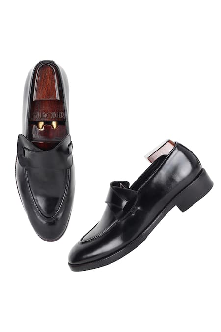 Buy Fellmonger Blue Brushed Leather Butterfly Loafers Online at Aza Fashions Buy_Fellmonger_Blue Brushed Leather Butterfly Loafers _Online_at_Aza_Fashions