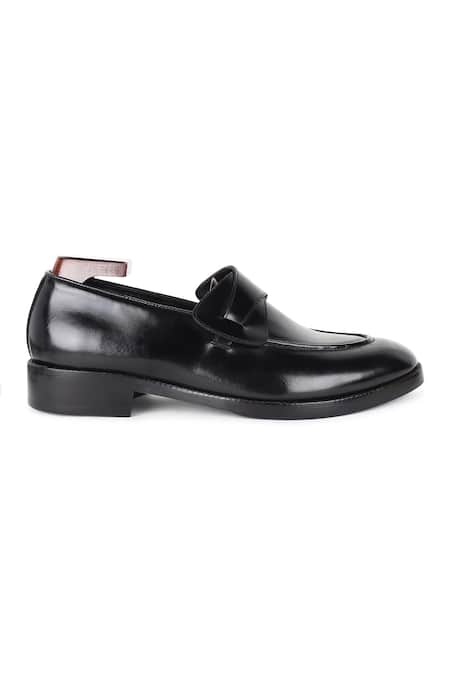 Shop Fellmonger Blue Brushed Leather Butterfly Loafers Shop_Fellmonger_Blue Brushed Leather Butterfly Loafers