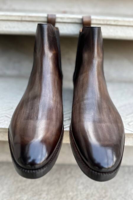 Fellmonger_Gray Solid Grey Chelsea Boots _at_Aza_Fashions